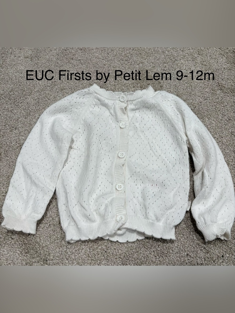 Petit Lem white baby cardigan